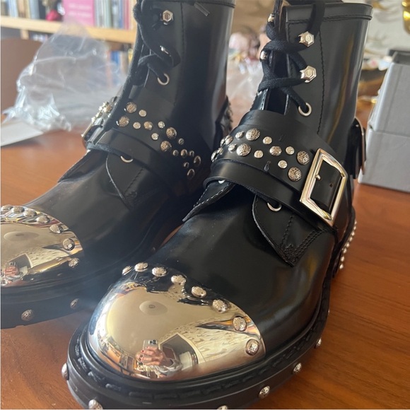 Alexander McQueen Metal Toe Studded Combat Boots - Picture 6 of 12